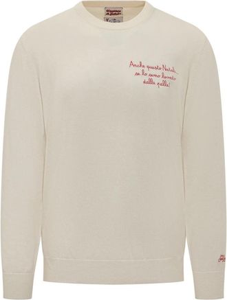 MC2 Saint Barth Vacanze Natale Levato Ronde hals Truien - Heren - Ronde hals truien - Beige - S - Truien & Vesten
