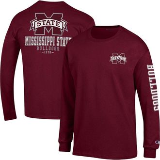 Champion Mens Champion Maroon Mississippi State Bulldogs Team Stack Long Sleeve T-Shirt at Nordstrom, Size Small
