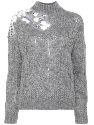 Liu Jo sequin-embellished sweater - Grey