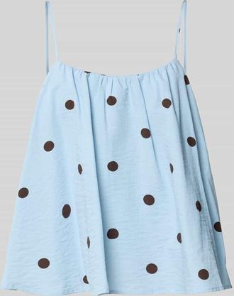 Jake*s Casual Blusentop mit tiefem Rundhalsausschnitt in Hellblau, Gr&ouml;&szlig;e 34