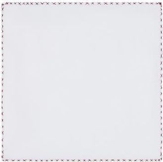 Robert Talbott Carlton Linen Cross Stitch Border Pocket Square in White/red at Nordstrom