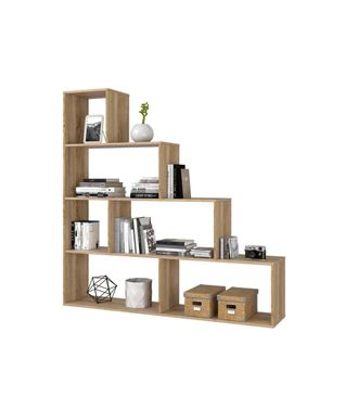 F.R.S. Frs - Estanteria Baja Cantora En Roble Canadian, 145 Cm(alto)145 Cm(ancho)29 Cm(fondo)