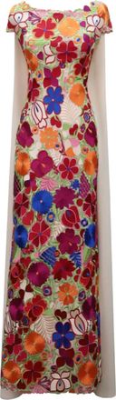 Gemy Maalouf Jurk met bloemenprint en cape - Beige