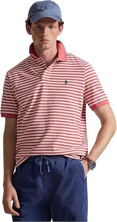 Polo Ralph Lauren Classic Fit Striped Mesh Polo Shirt Mens Clothing Red Sky/White : 2XL, Mesh/Cotton