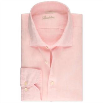 Stenstr&ouml;ms Mens Linen Long Sleeve Button Down Shirt In Light Pink