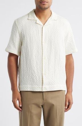 Wax London Lido Boxy Dobby Camp Shirt in Ecru at Nordstrom Rack, Size Xx-Large