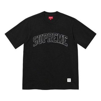 SUPREME Sketch Embroidered S/S T-Shirt Black White SUP-SS23-013