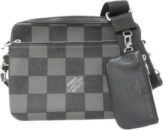 Louis Vuitton Pre-owned Damier Checkerboard Trio Messenger Borsa a Spalla in Vitello - - Pre-owned - Donna - Nero - ONE SIZE