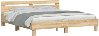 vidaXL Bed Frame with led without Mattress Sonoma Oak 180x200 cm Super King Vidaxl
