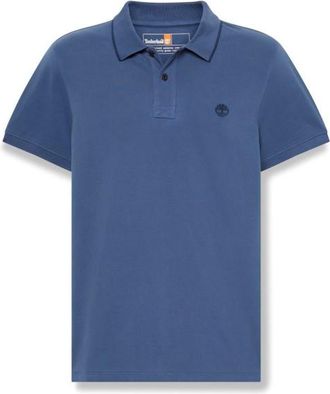 Timberland Millers River Printed Neck S/S Polo Polo-Shirt f&uuml;r Herren | blau