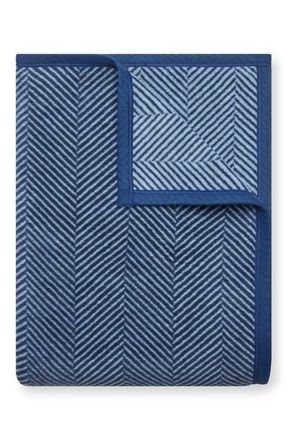ChappyWrap Harborview Herringbone Throw Blanket in Navy at Nordstrom