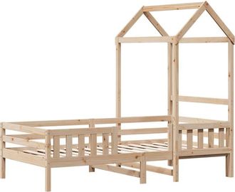 vidaXL Vidaxl - Estructura de cama con techo madera maciza de pino 90x200 cm