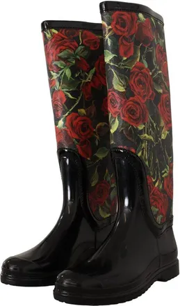 Dolce & Gabbana Womens Black Polyvinyl Rain Boots