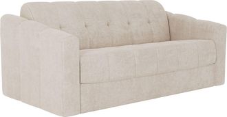 Vente-Unique Sof&aacute; cama de 3 plazas de apertura r&aacute;pida en tela texturizada beige - Cama de 140 cm - Colch&oacute;n con viscoel&aacute;stica de 22 cm DARIELO