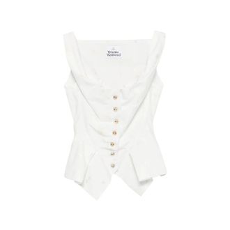Vivienne Westwood Vests, female, White, Size: 2XS Peplum Waistcoat
