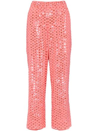 Needle & Thread Raindrop Gloss trousers - Pink