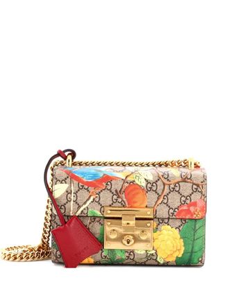 Gucci Padlock Shoulder Bag Tian Print GG Coated Canvas Small crossbody bag - Brown