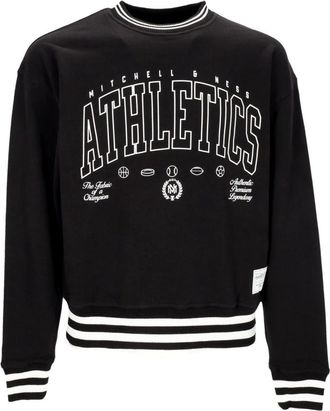 Mitchell & Ness Zwarte Crewneck Sweatshirt Zachte Pasvorm - Heren - Sweatshirts - Zwart - M - Katoen - Hoodies & sweatvesten