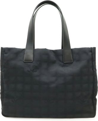 Chanel Black New Travel Line Shoulder Bag Tote Bag (Pre-Owned)