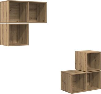vidaXL Vidaxl - Conjunto de mueble de tv 4 pcs Roble artisan 37 x 37 x 72 cm