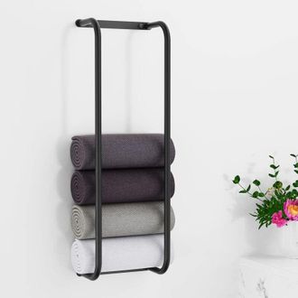 OEM Porte-serviettes Mural Esth&eacute;tique Pour Salle De Bain, 76,5 &times; 26 &times; 15 Cm, Estera Negra, Soporte Para Servilletas Roul&eacute;es, Porte-serviettes Pratique Pou
