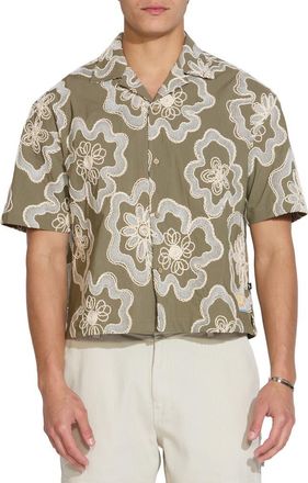 Civil Society Yarn Embroidered Resort Shirt in Olive at Nordstrom Rack, Size Xx-Large