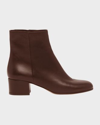 Gianvito Rossi Leather Zip Ankle Booties
