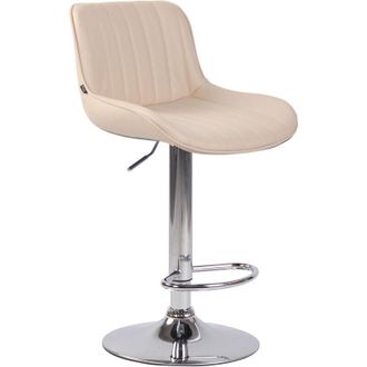 Clp Taburete de bar Lentini en cuero sintético Crema Cromado