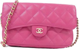 Chanel Pink Grained Calfskin Phone Wallet (Pre-Owned)
