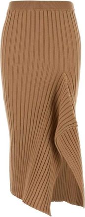 Stella McCartney Katoenen Rok - Dames - Midirokken - Bruin - S - Katoen - Rokken