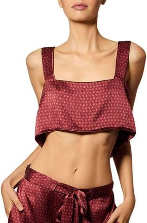 Kiki De Montparnasse Silk Lounge Moi Et Toi Bandeau in Brick Dust /Rose Fauvee at Nordstrom, Size X-Small
