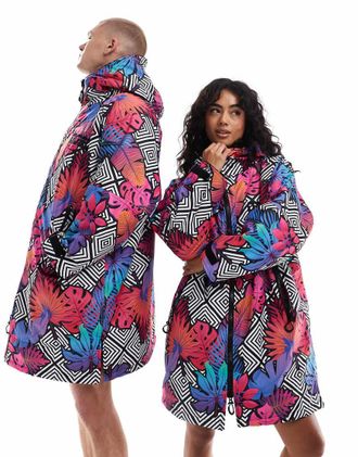 OOSC Big Poppa - Vestaglia con interno in pile rosa, blu e viola