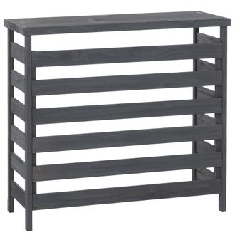 Hhg [nunca Usado] Revestimiento Para Aire Acondicionado/intercambiador De Calor Hhg-073, Cubierta De Madera Con Certificaci&oacute;n Mvg, 78 X 84 X 32 Cm, Gris A