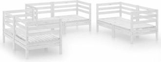 vidaXL Vidaxl - Set De Sal&oacute;n De Jard&iacute;n De 6 Piezas Blanco Madera Maciza De Pino