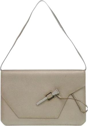 Herm&egrave;s Pre-owned Vintage Schoudertas - Dames - Vintage Schoudertas - Beige - ONE Size - Leer - Vintage