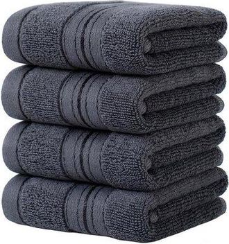 OEM Juego De Toallas - 4 Piezas - Algod&oacute;n Puro - Suaves Y Absorbentes - 34 X 34 Cm - Marr&oacute;n Claro