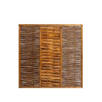 PRIMROSE Premium Framed Fence Bunched Willow Hurdle Hand Woven 1.82m x 0.90m in None