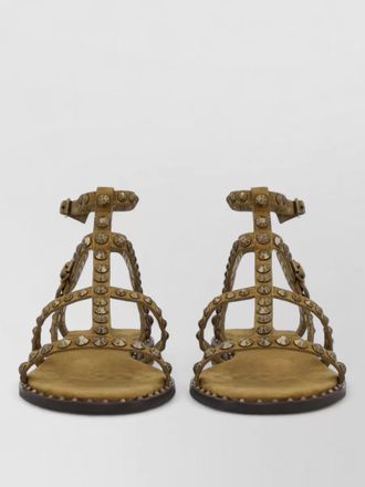 Ash sandals ankle strap flat sole studs