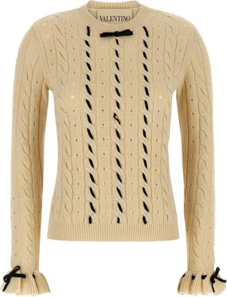 Valentino Garavani Off White Wool Sweater