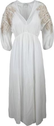 Forte_Forte Maxi Jurk - Dames - Maxi kleedjes - Wit - XS - Kleedjes