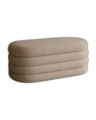Deco Wood Banco de borreguito en color beige de 100x42cm