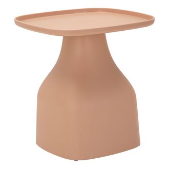 Dmora Mesa De Centro matata, Para Interior/exterior, Esquinas Redondeadas, Cuadrada, Estante Rosa, 48x48x50h Cm Rosa