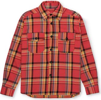 Fortela Kenny Cotton Check Overshirt in Red at Nordstrom, Size Large Eu