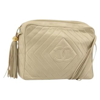 Chanel Pre-owned Cross Body Bags, female, Beige, Size: ONE SIZE Pre-owned Vintage Shoulder Bag