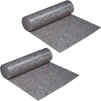 Relaxdays 2 Vellones De Pintor, Cubre Suelos, 1 M X 50 M = 50m&sup2;, Antideslizante, Impermeable, 270g/m&sup2;, Gris