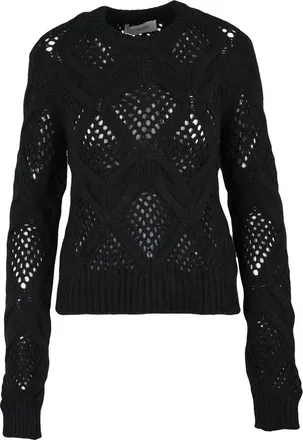 Sportmax Virgin Wool Tricot Sweater - Black