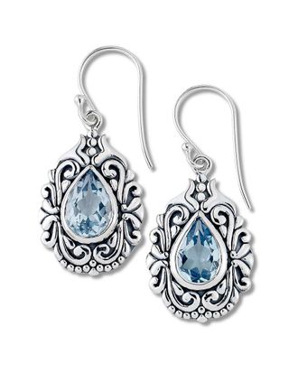 Samuel B. Silver 3.90 Ct. Tw. Blue Topaz Drop Earrings