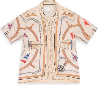 Rhude MULTICOLOR NAUTICA SILK BUTTON-DOWN SHIRT