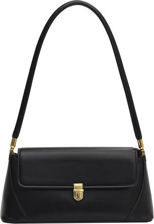 Generic Retro Flap Underarm Bag PU Leather Fashion Handbag Elegant Ladies Clutch Purse Designer for Women Work Shopping Travel (Black)