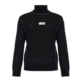 Maison Margiela Turtlenecks, male, Black, Size: XL Turtleneck with contrasting stitching